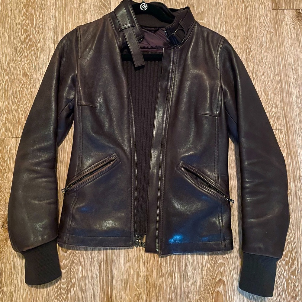 PRADA knit and leather jacket - Small
